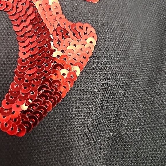 Victorias Secret Black Red Sequins Tote Large Travel Bag Valentines Day Lips NEW - Picture 8 of 16